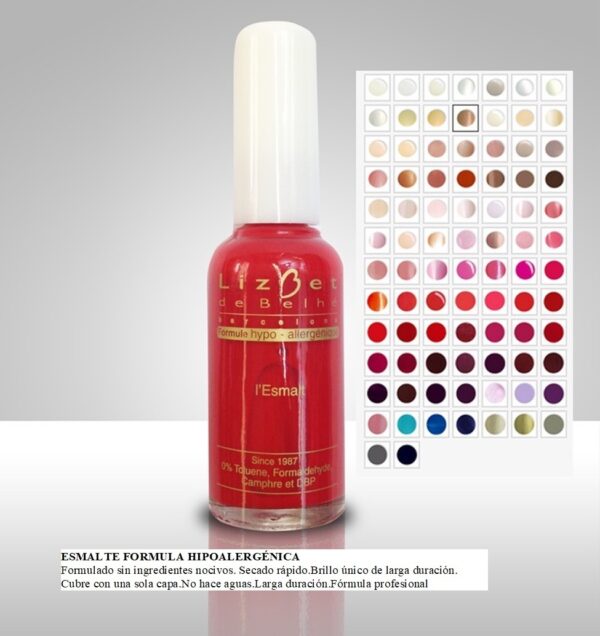 Esmalte con fórmula hipoalergénica